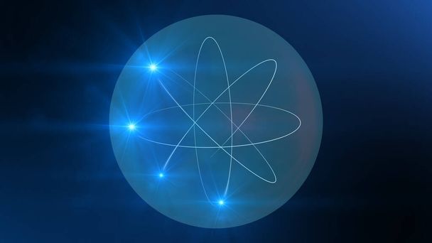 modello di luce astratta atomo, resa illustrazione 3d - Foto, immagini