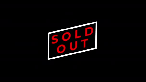 Sold out red stamp illustration  sale,rubber, badge.animation motion graphic video - Footage, Video