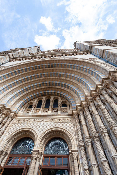 Muzeum Historii Naturalnej w Londynie. Architec tAlfred Waterhouse stworzył niezwykłą menażerię wzorów terakoty Od imponujących gargulców na fasadzie po najdelikatniejsze detale wnętrza, każdy element jego projektu składa hołd  - Zdjęcie, obraz