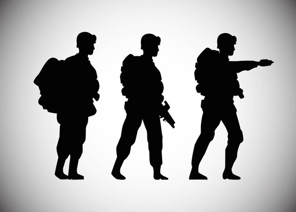 Военные силуэты изображают иконы
 - Вектор,изображение