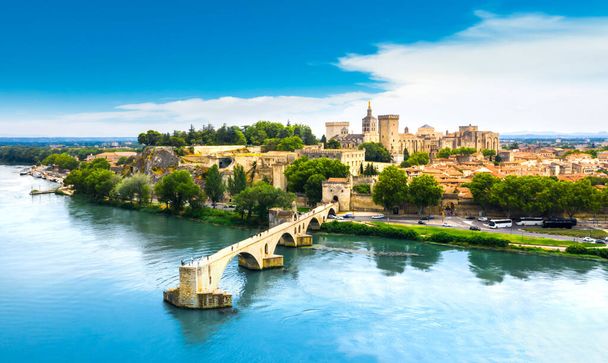 Saint Benezet bridge in Avignon in a beautiful summer day, France - Photo, Image
