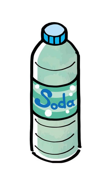 Иллюстрация воды из соды для напитков из пластиковых бутылок
 - Вектор,изображение