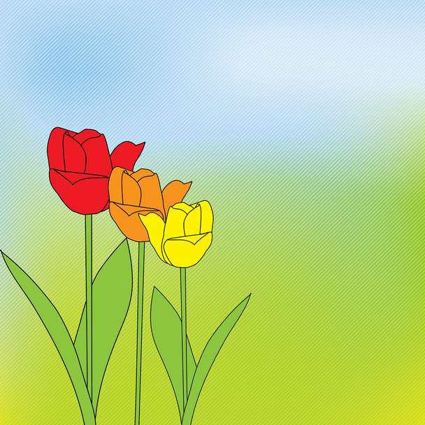 Beautiful green stripe spring background - Vektor, obrázek