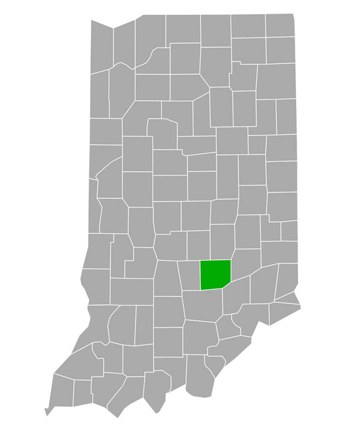 インディアナ州のバーソロミュー地図 - ベクター画像