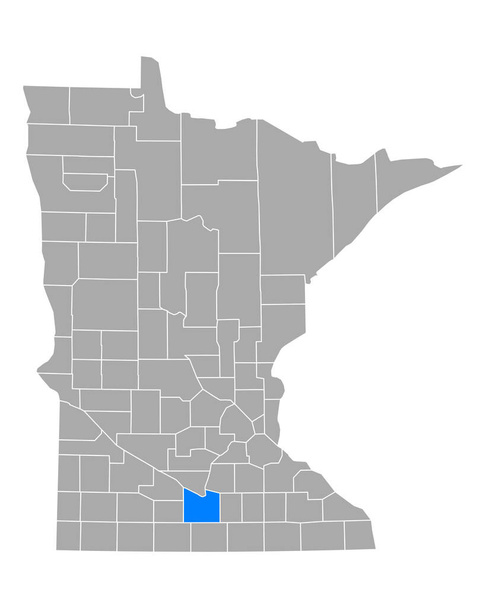 Mapa Modré Země v Minnesotě - Vektor, obrázek
