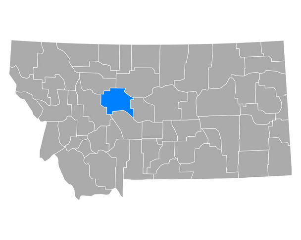 Map of Cascade in Montana - Vector, Image