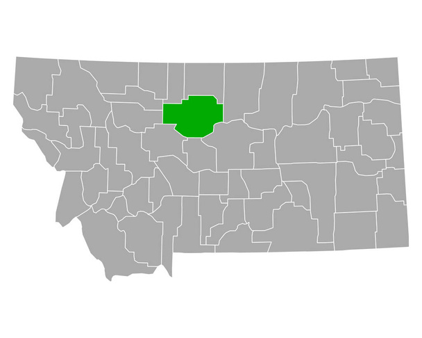 Χάρτης του Chouteau στη Montana - Διάνυσμα, εικόνα