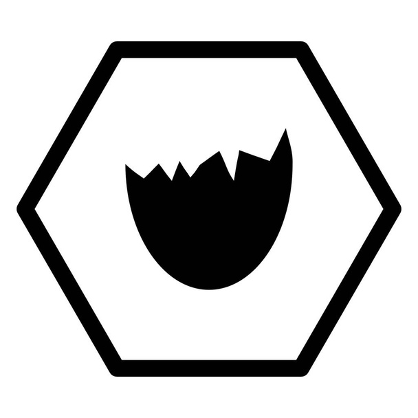 Egg shell and hexagon as vector illustration - Vector, Image