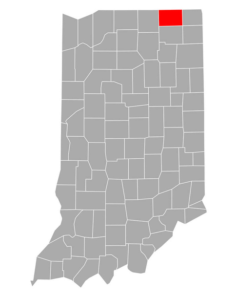 インディアナ州のラグランジュ地図 - ベクター画像