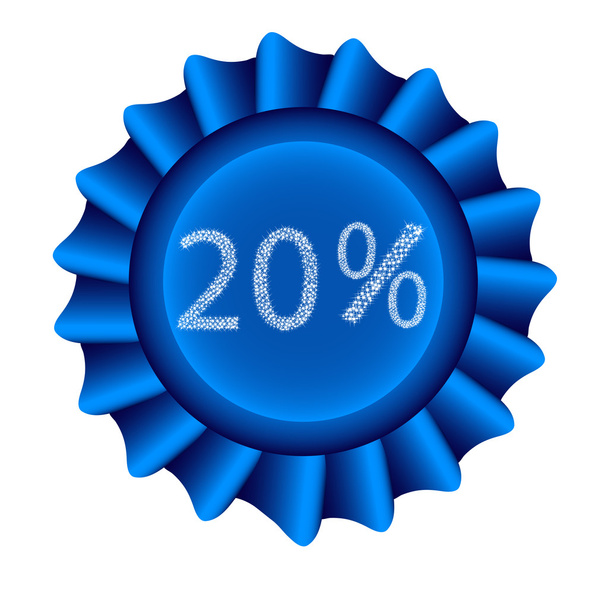 Label bleu-20 pour cent
 - Vecteur, image