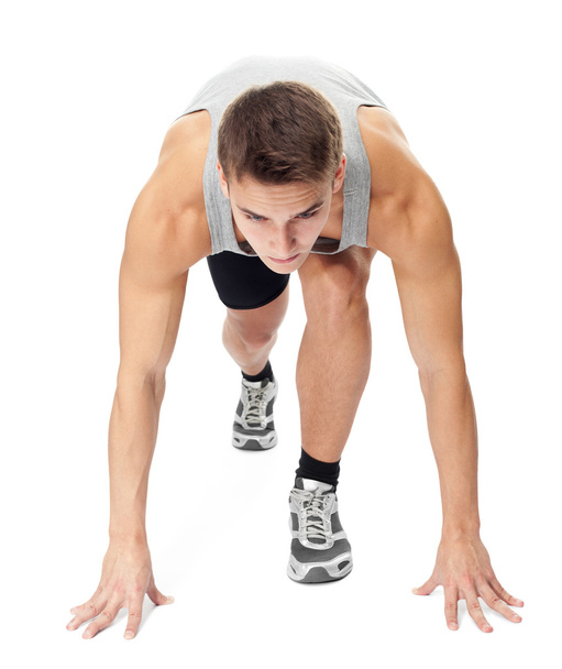 Athlete man ready to run - Фото, изображение