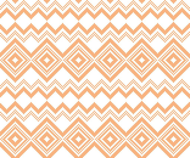 Oranje Kerst kermis eiland patroon achtergrond voor mode textiel, brei- en haakwerk - Vector, afbeelding