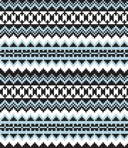 Sky Blue Christmas fair isle pattern background for fashion textiles, knitwear and graphics - Vector, Image