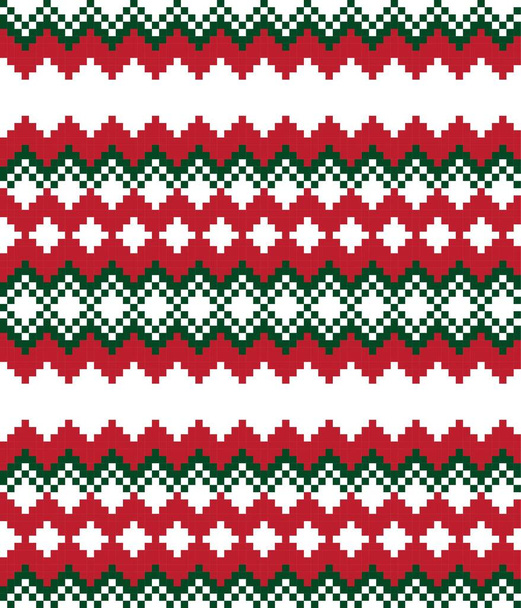 Fondo de patrón de isla de feria de Navidad para textiles de moda, prendas de punto y gráficos - Vector, Imagen