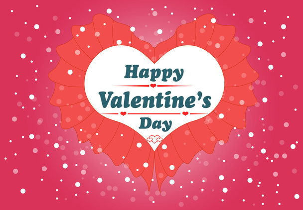 Happy Valentines day card with heart. - Вектор, зображення