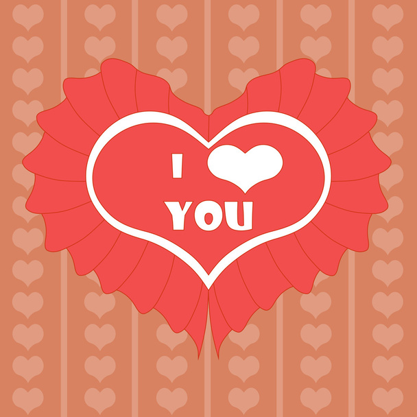 Happy Valentines day card with heart. - Vector, Image