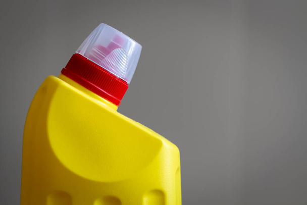 Close-up of a disinfectant in a plastic bottle. - Fotoğraf, Görsel