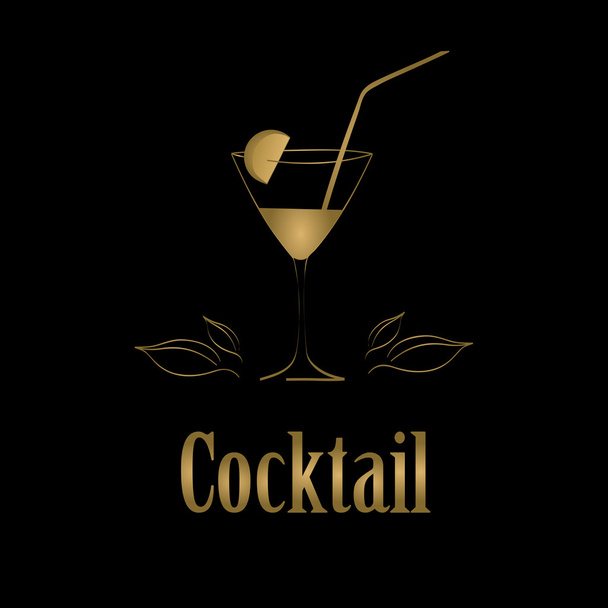 Cocktail glass design menu - Vektor, Bild