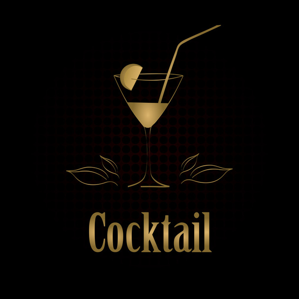 Cocktail glass design menu - Vektör, Görsel