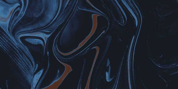 Fractal patterns. Fine particles. Dark blue abstract background - Fotoğraf, Görsel