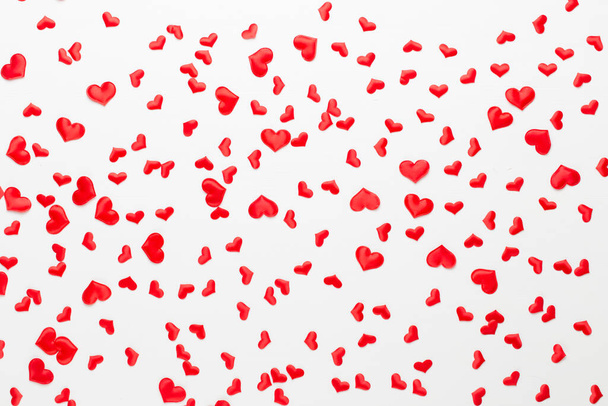 Valentines day background red hearts on wooden background. Greeting card. - Foto, immagini