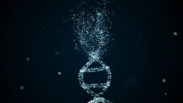 Abstrakcyjna struktura nici DNA w procesie uszkadzania, maleńkie części - Zdjęcie, obraz