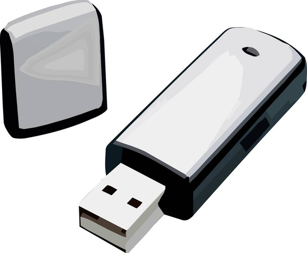 An illustration of the USB flash drive isolated on a white background - Foto, imagen