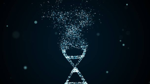 Cząsteczka DNA nici modyfikująca się pod wpływem jakiegoś wirusa lub innych czynników - Zdjęcie, obraz