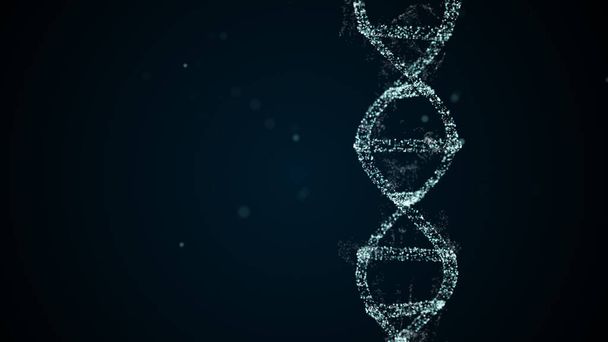 Цифровая молекула ДНК сплетения из космической пыли в синем цвете
. - Фото, изображение