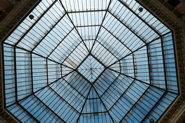 pavia, metal glass dome of the city market. High quality photo - Fotoğraf, Görsel
