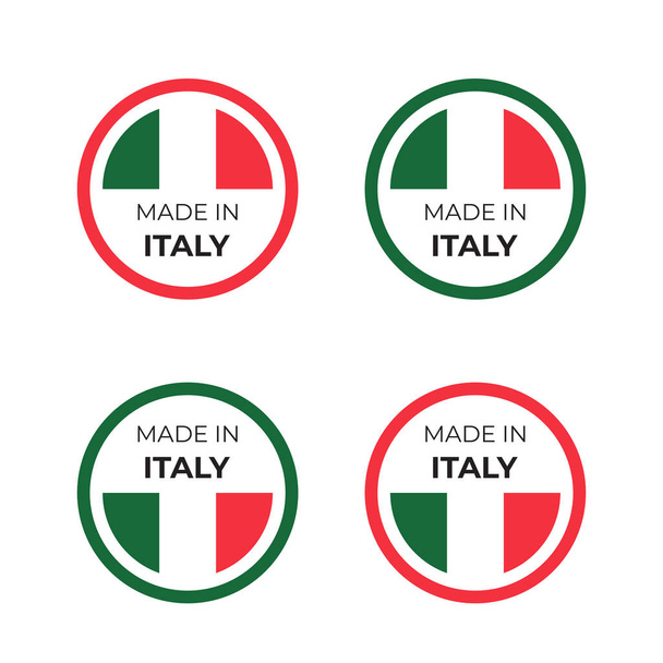 Зроблений в Італії дизайн векторного зображення етиленового значка і емблеми, натхненний концепцією червоного і зеленого національного прапора. - Вектор, зображення