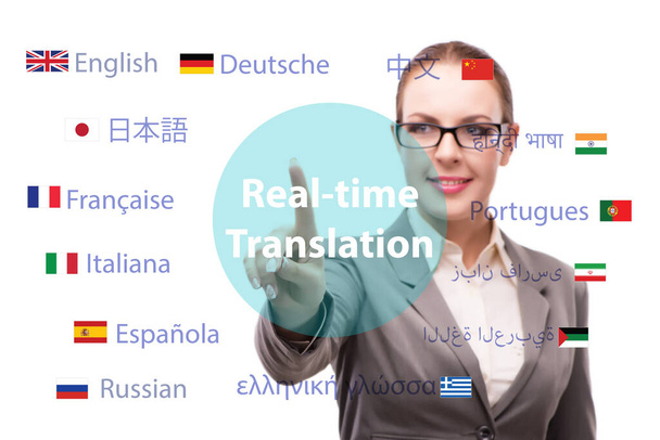 外国語からオンライン翻訳の概念 - 写真・画像
