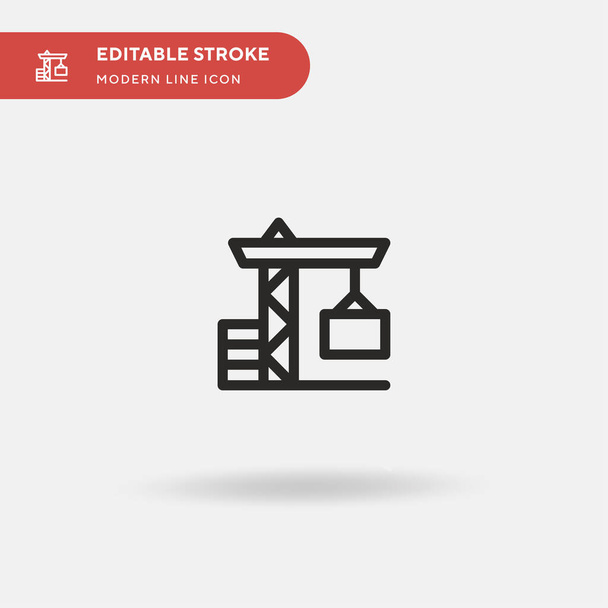 Crane Simple vector icon. Illustration symbol design template for web mobile UI element. Perfect color modern pictogram on editable stroke. Crane icons for your business project - Vector, Image