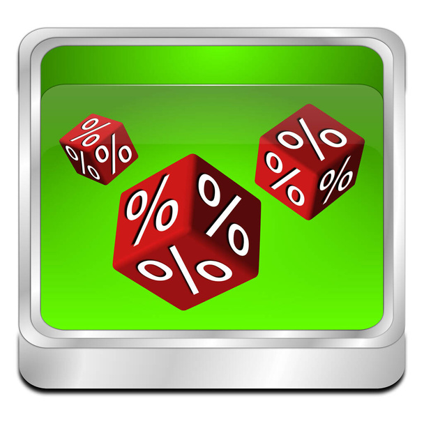 green Discount button - 3D illustration - Photo, Image