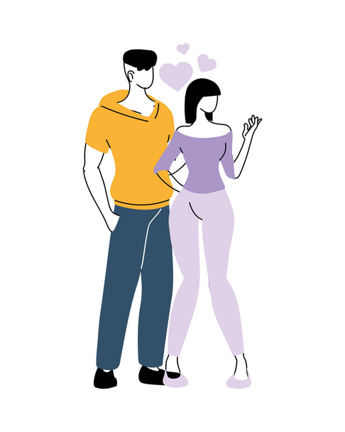 young couple on special love date - Vector, Image