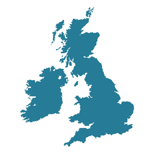 Landkarte Großbritanniens. UK Silhouette Vektor Illustration isoliert auf weiß. - Vektor, Bild