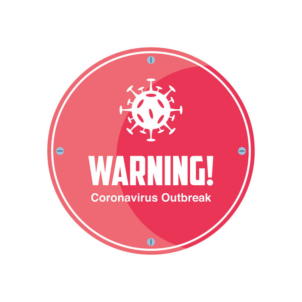 warning sign, coronavirus disease or covid 19 - Vector, Image