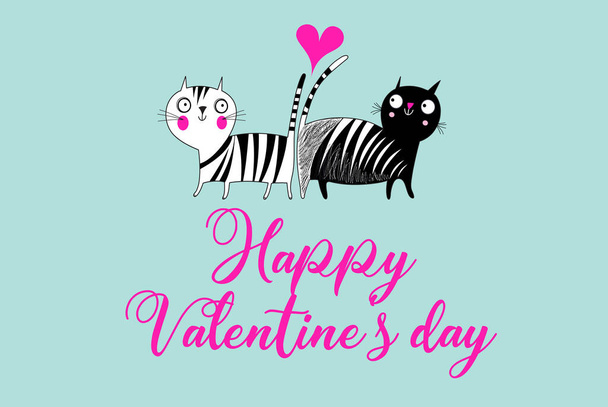 Vector greeting card for Valentines Day - Vecteur, image