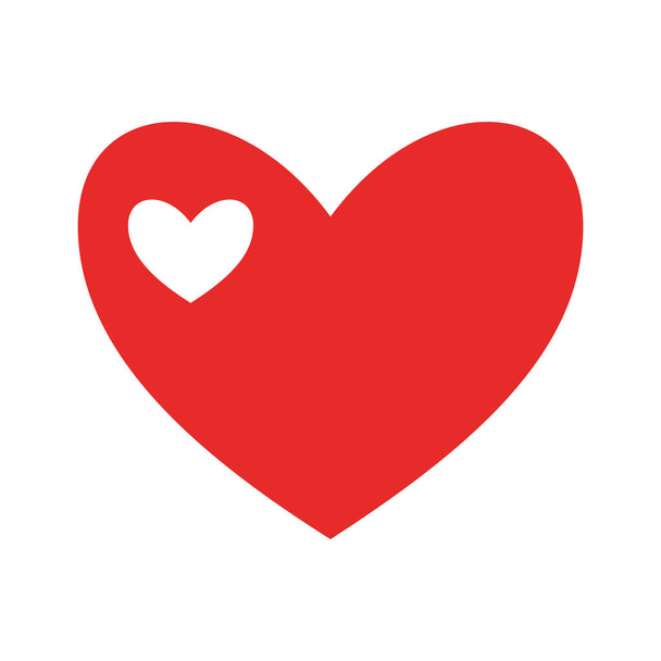 heart inside heart flat style icon vector design - Вектор, зображення