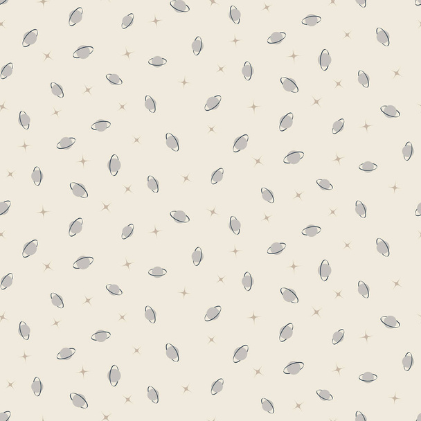 gray stars and planets seamless vector pattern - Vector, Image