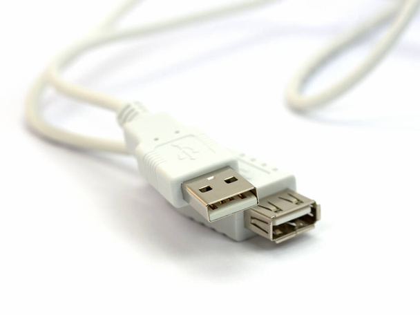 USB cable against white background - Photo, Image