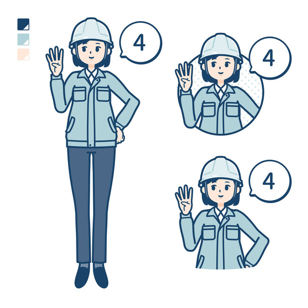 A woman wearing workwear with Counting as 4 images - Vector, Image