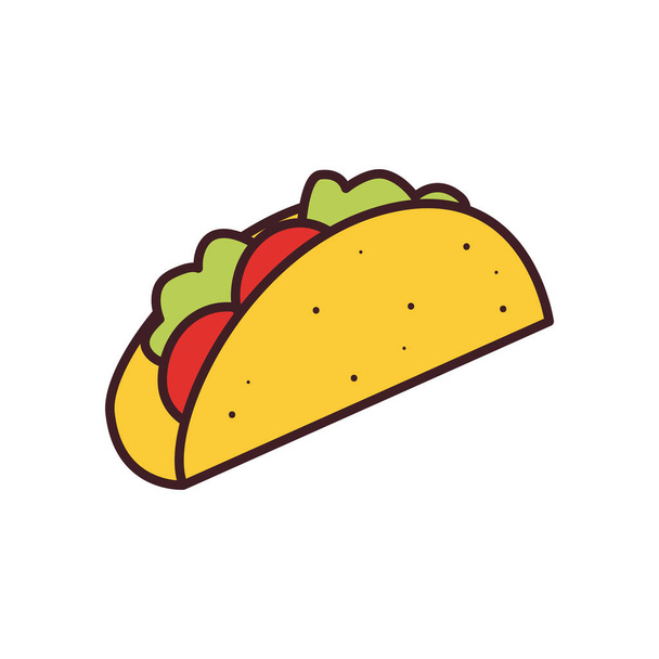 ligne taco et design vectoriel icône de style de remplissage - Vecteur, image