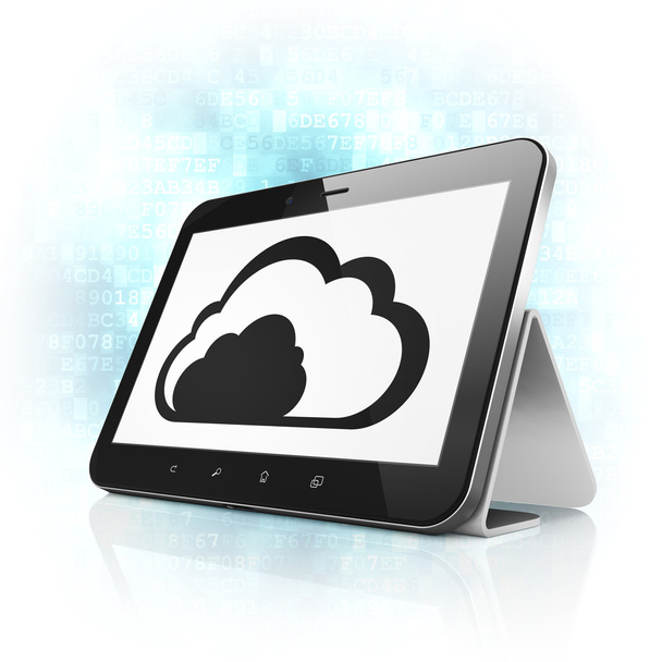 Cloud computing koncepció: felhő tablet pc számítógépen - Fotó, kép