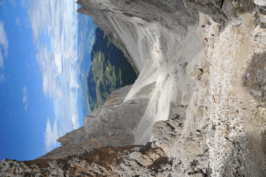 Vista sobre "alpe di Siusi" desde Demez Pass
 - Foto, Imagen