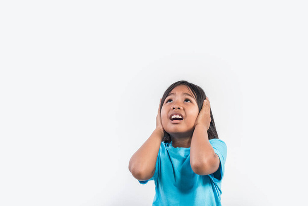 little girl feel angry in studio shot - Foto, immagini