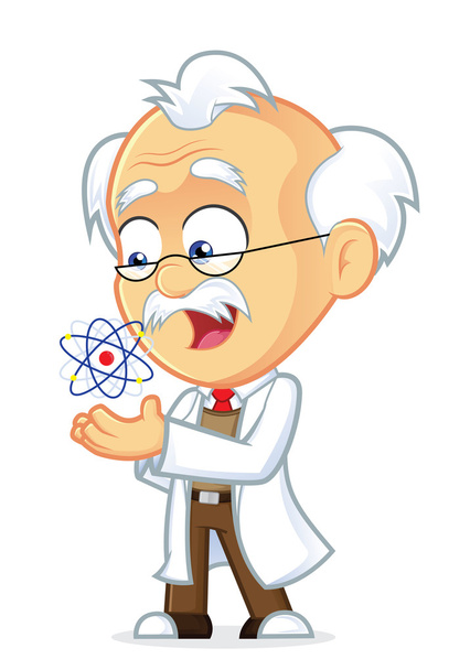 原子と教授 - ベクター画像