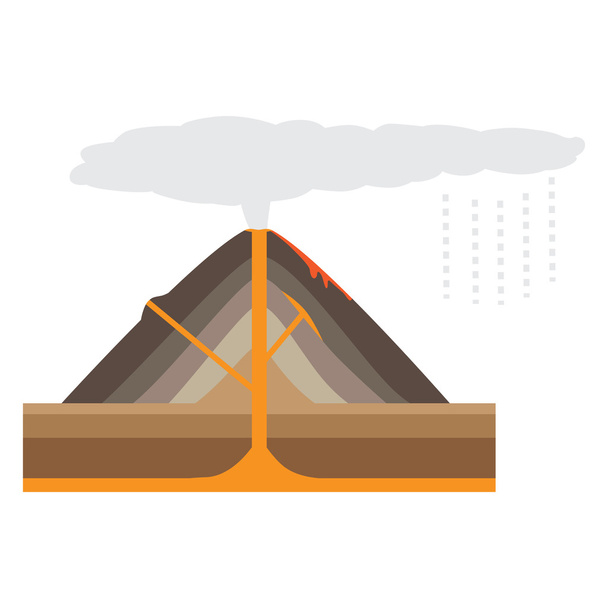 Vulcano isolato su sfondo bianco (vettore
) - Vettoriali, immagini