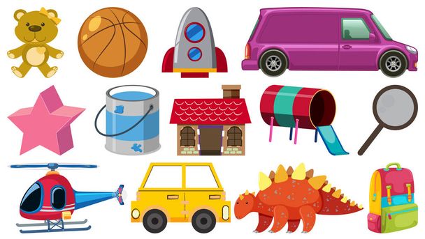 Set of children toys illustration - Vector, Image
