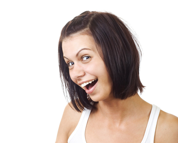 Pretty young woman laughing - Foto, Imagen